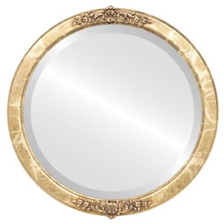 Athena Framed Round Mirror in Champagne Gold - Antique Gold