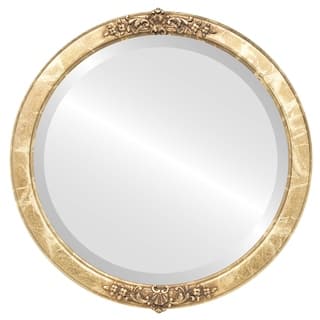Athena Framed Round Mirror in Champagne Gold - Antique Gold