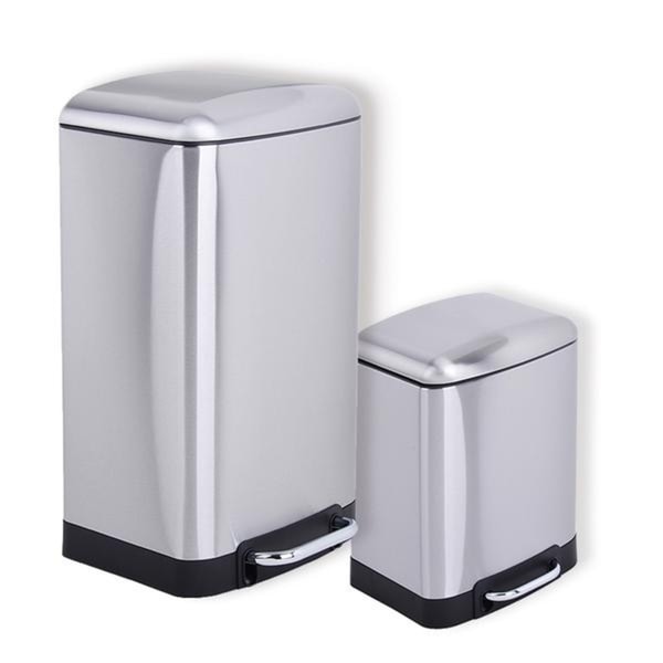 Rikki 2 Piece Stainless Steel Trash Can Set (30L plus 6L step can)