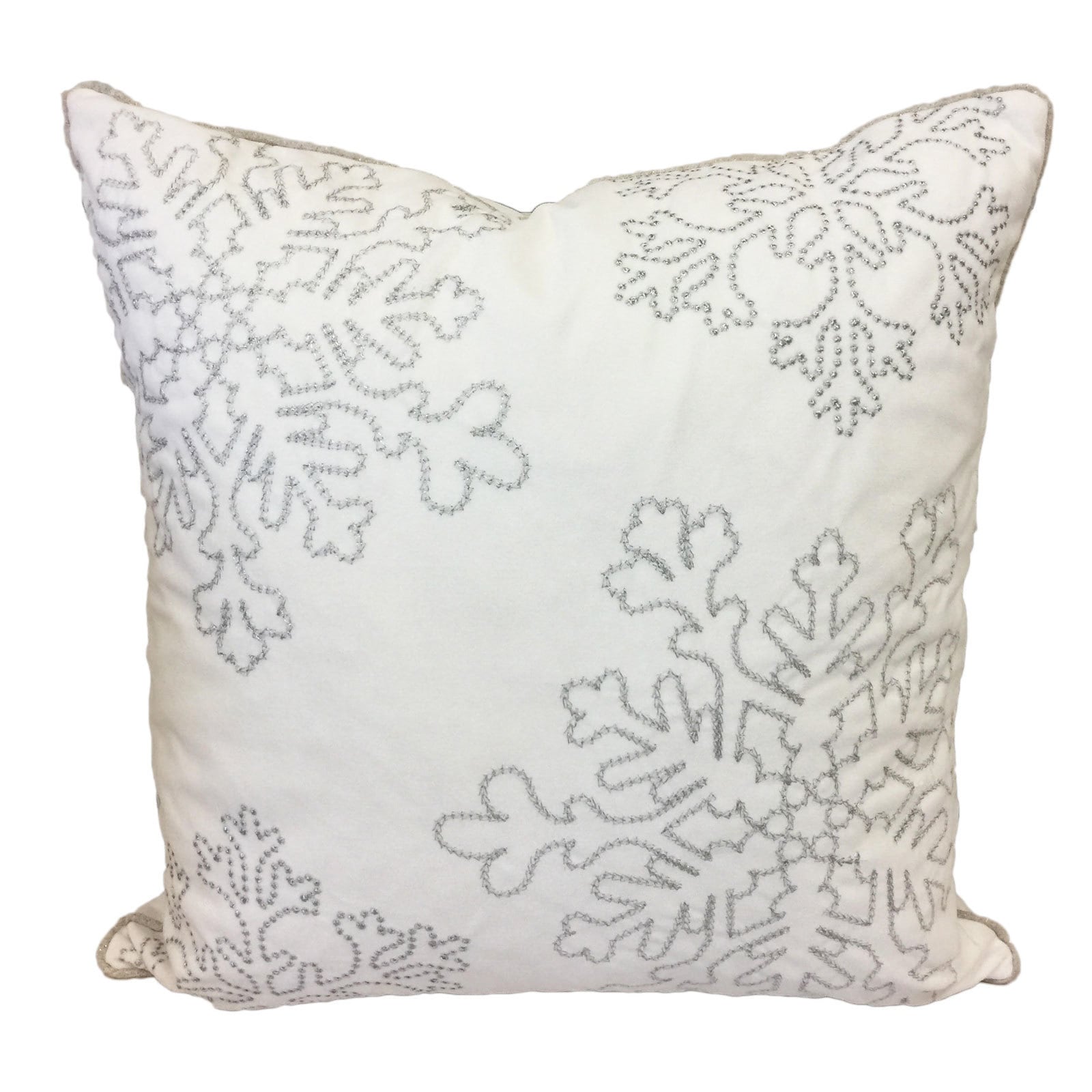 Beaded Snowflake Velvet Lumbar Throw Pillow