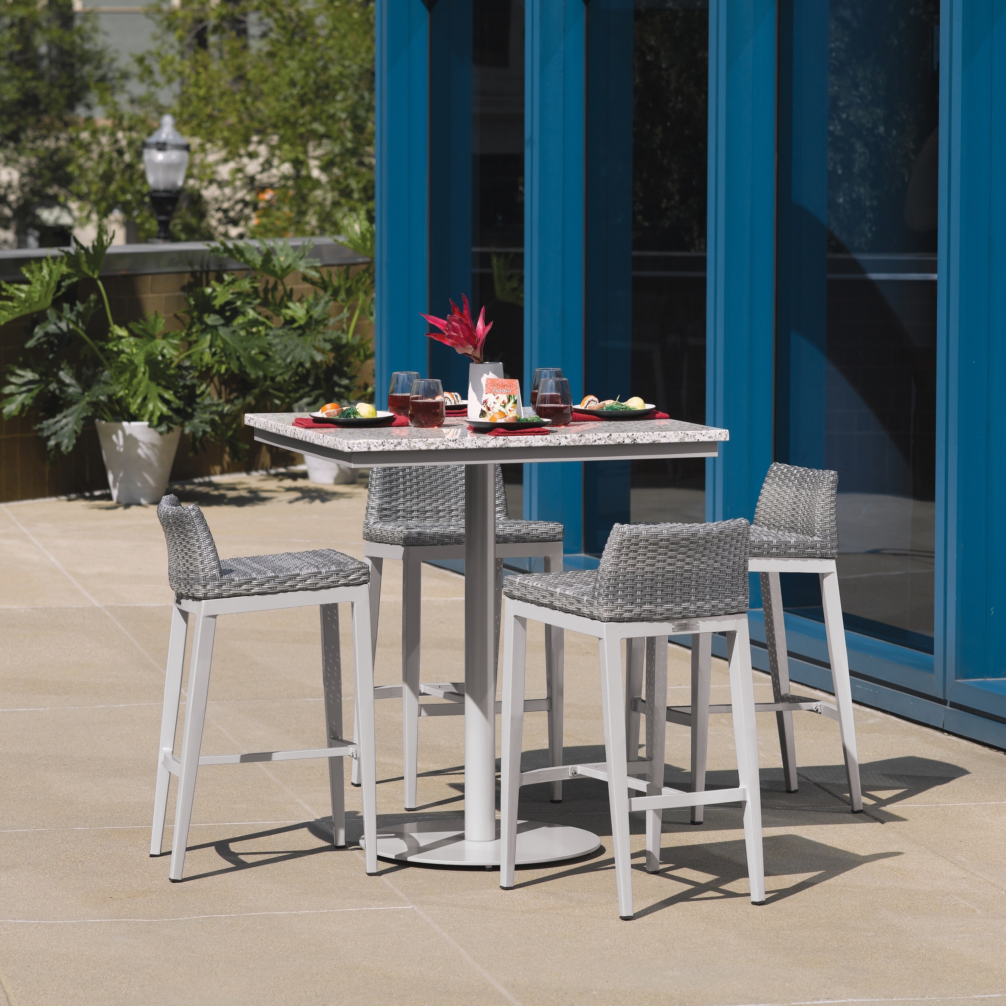 Oxford Garden Travira 5 Piece 36 Inch Lite Core Ash Round Bar Oxford Garden Travira 5 Piece 36 Inch