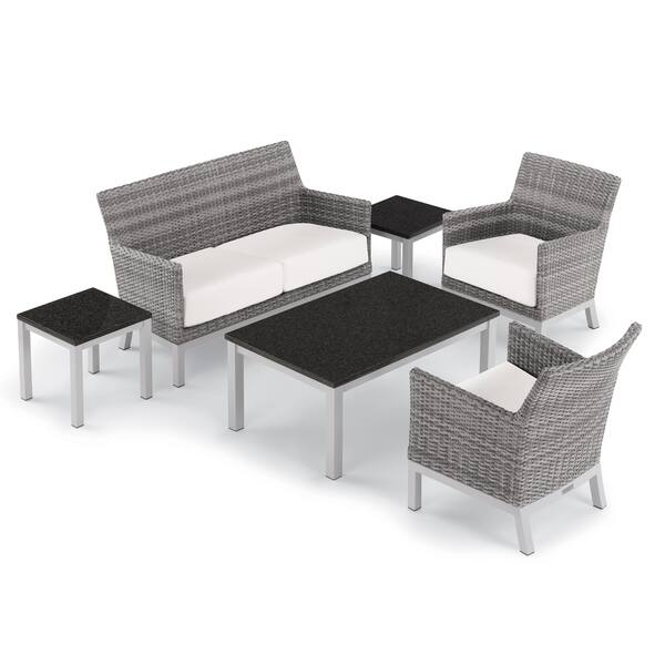 Oxford Garden Argento 6 Piece Resin Wicker Lounge Travira Oxford Garden Argento 6 Piece