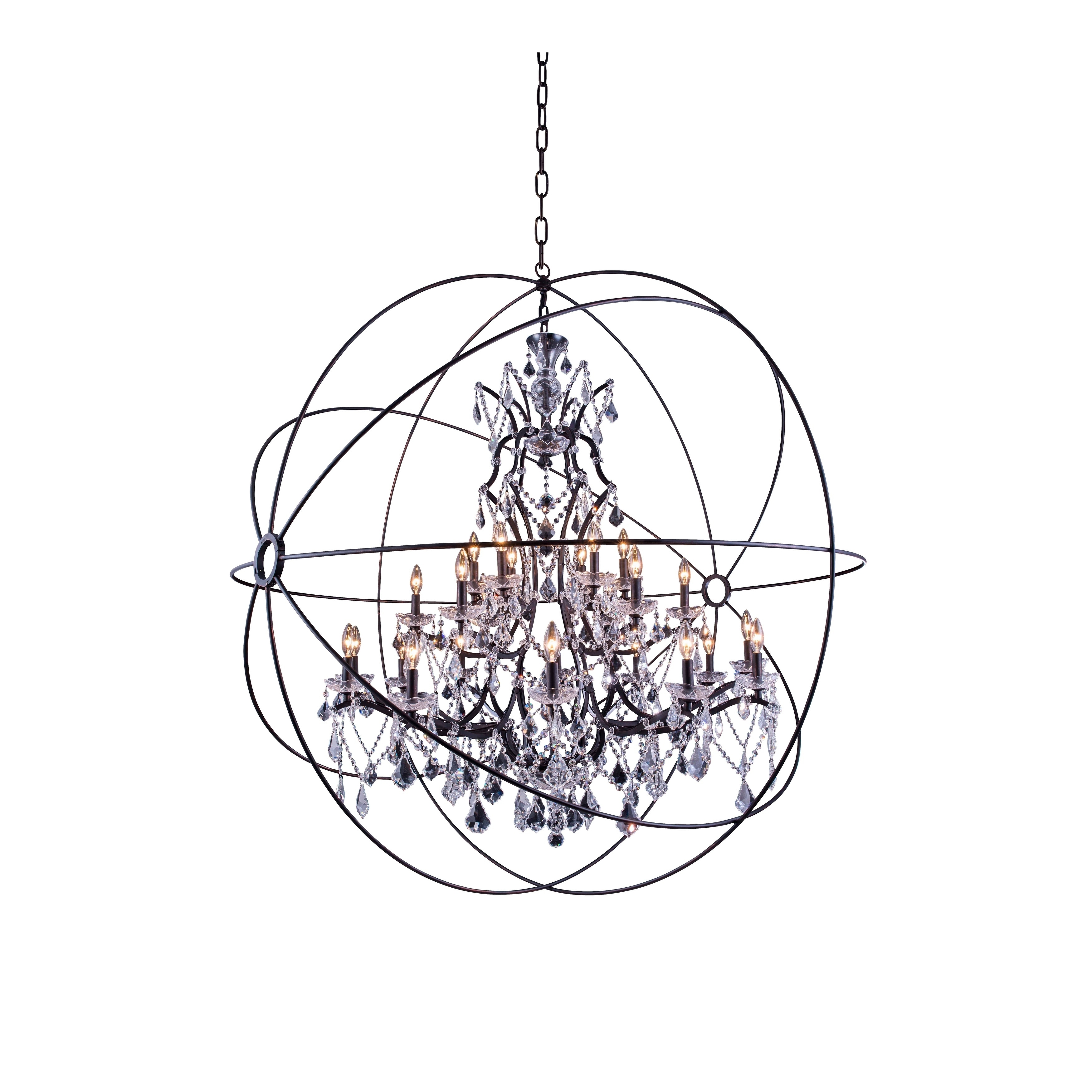 Royce Edge 25-Light Dark Bronze Chandelier - dark bronze (royal cut clear crystals) (dark bronze (royal cut clear crystals)) - Chandeliers For Bedrooms by Overstock.com