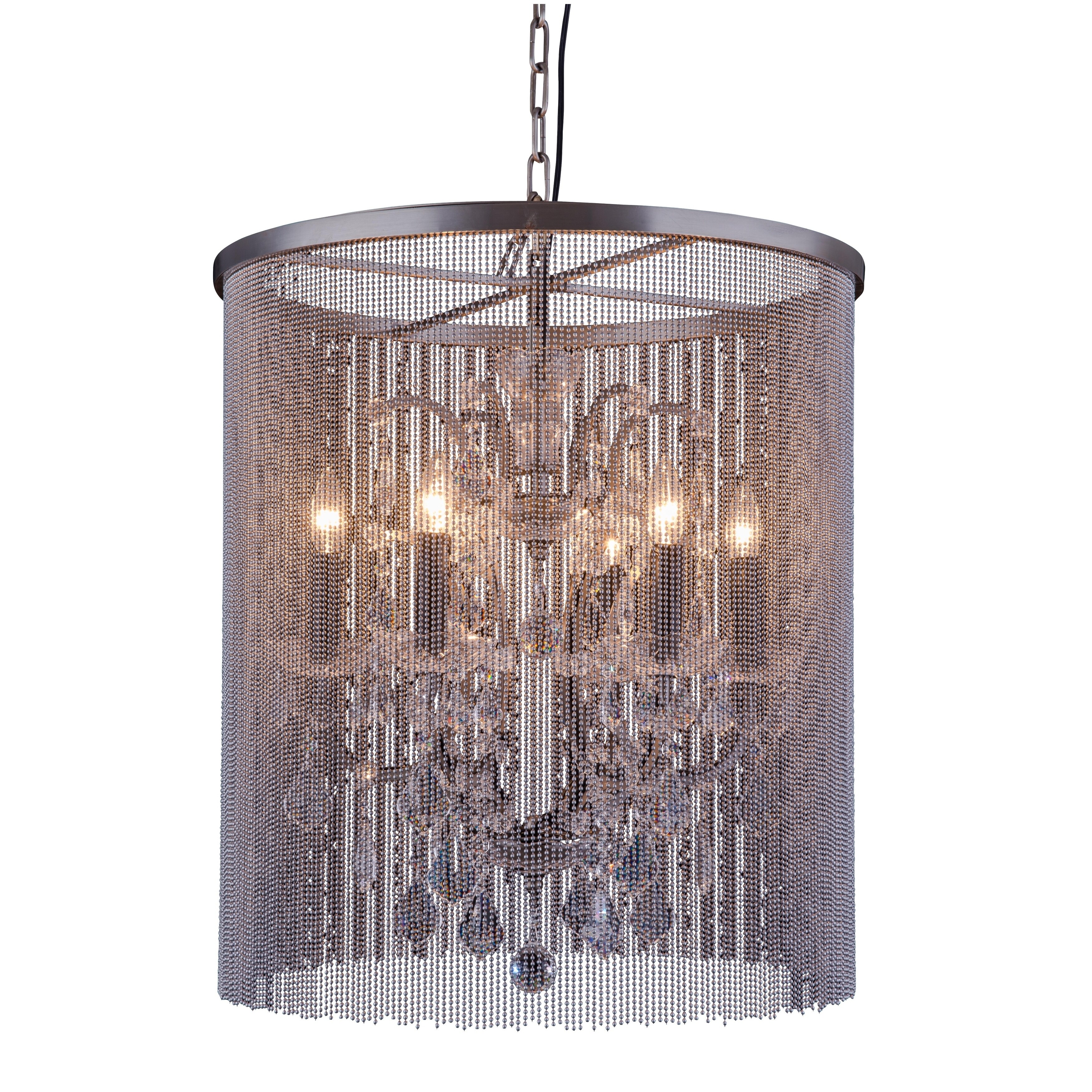 Royce Edge 6-Light Matte Black  Chandelier (matte black (royal cut clear crystals)) - Chandeliers For Bedrooms by Overstock.com
