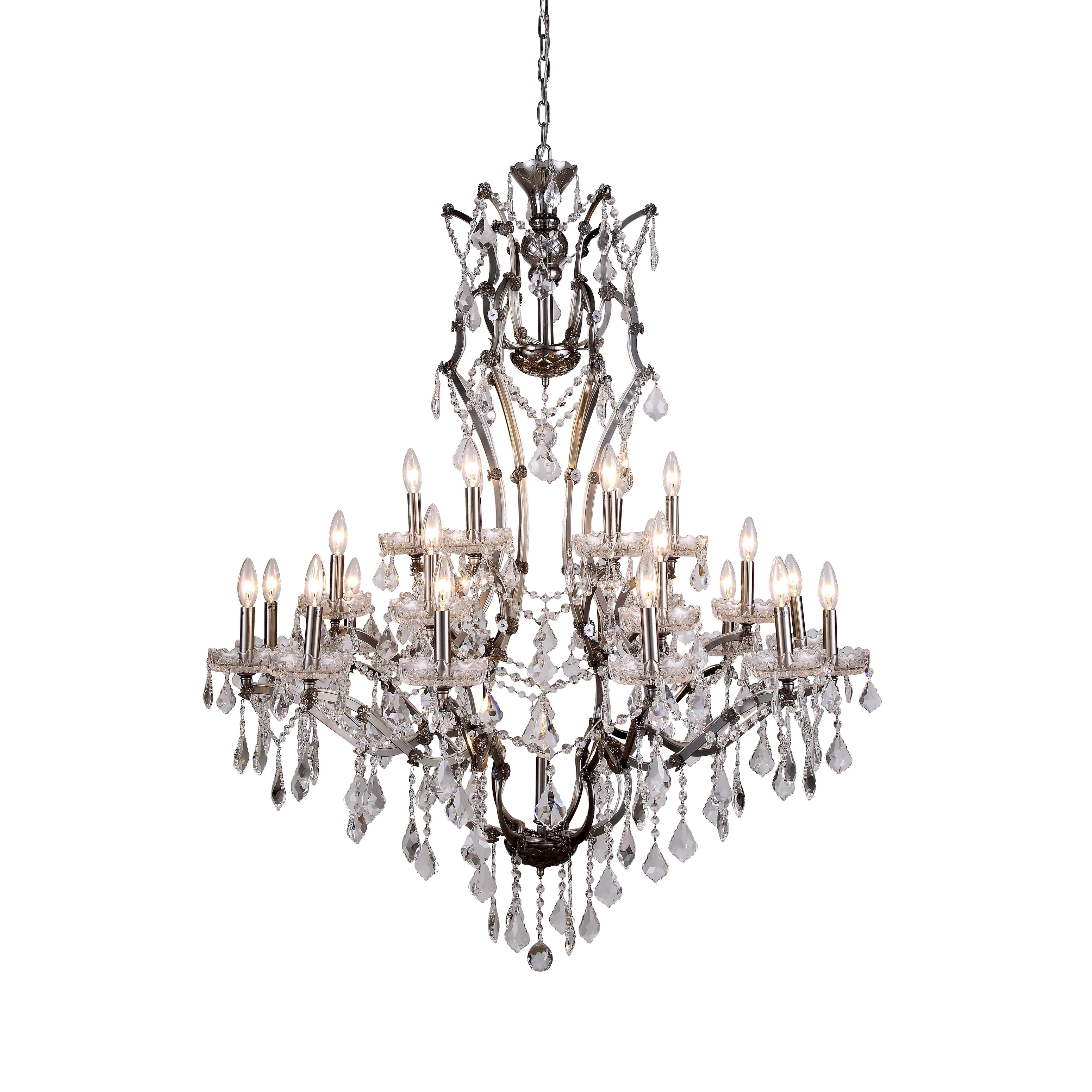 Royce Edge 25-Light Raw Steel Chandelier (raw steel (royal cut clear crystals)) - Chandeliers For Bedrooms by Overstock.com