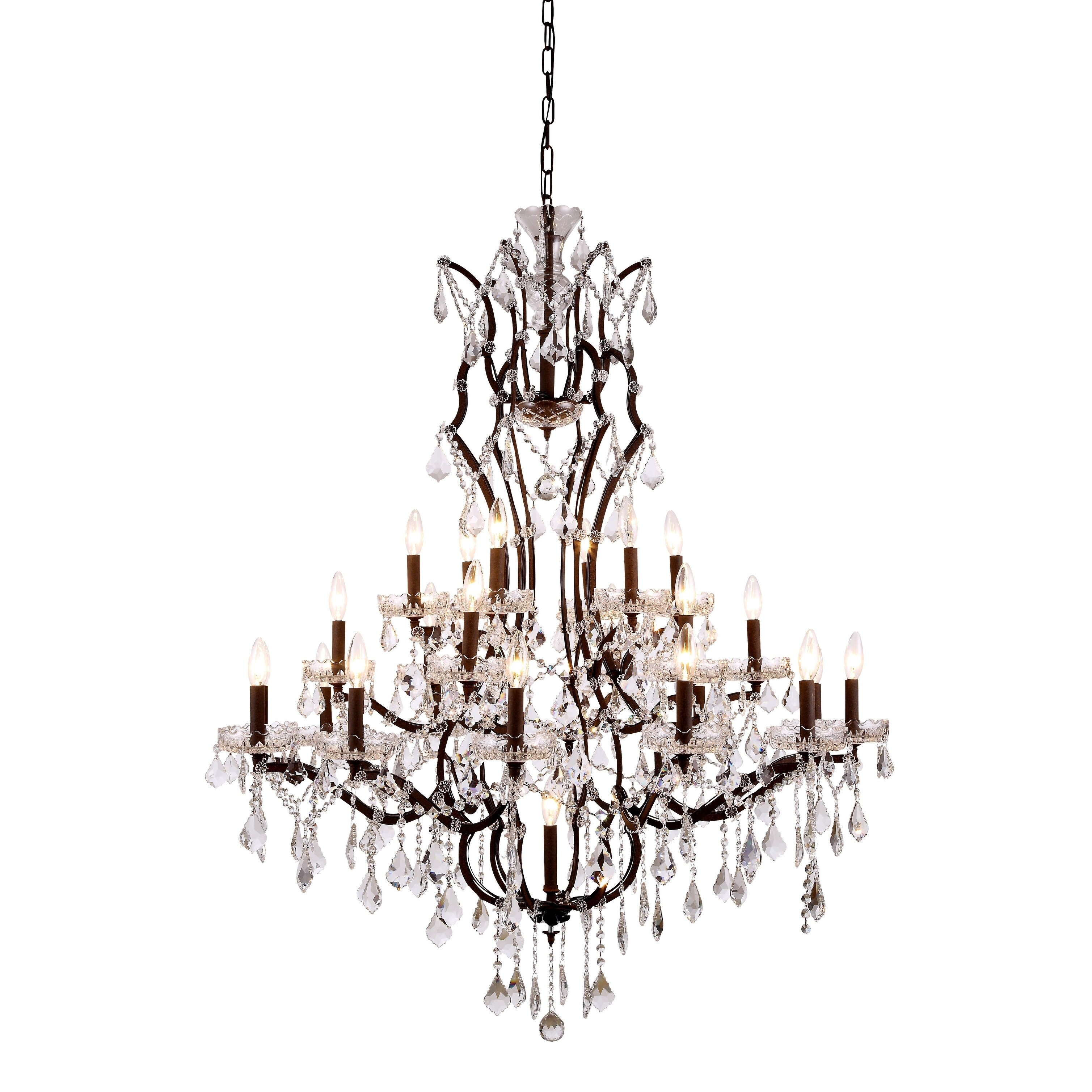Royce Edge 25-Light Rustic Intent Chandelier (rustic intent (royal cut clear crystals)) - Chandeliers For Bedrooms by Overstock.com