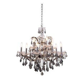 Royce Edge 15-Light Polished Nickel Chandelier (polished nickel (royal cut silver shade crystals)) - Chandeliers For Bedrooms by Overstock.com