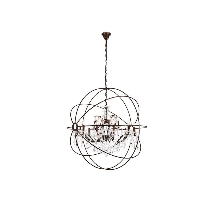 Royce Edge 18-Light Dark Bronze Chandelier (dark bronze (royal cut clear crystals)) - Chandeliers For Bedrooms by Overstock.com