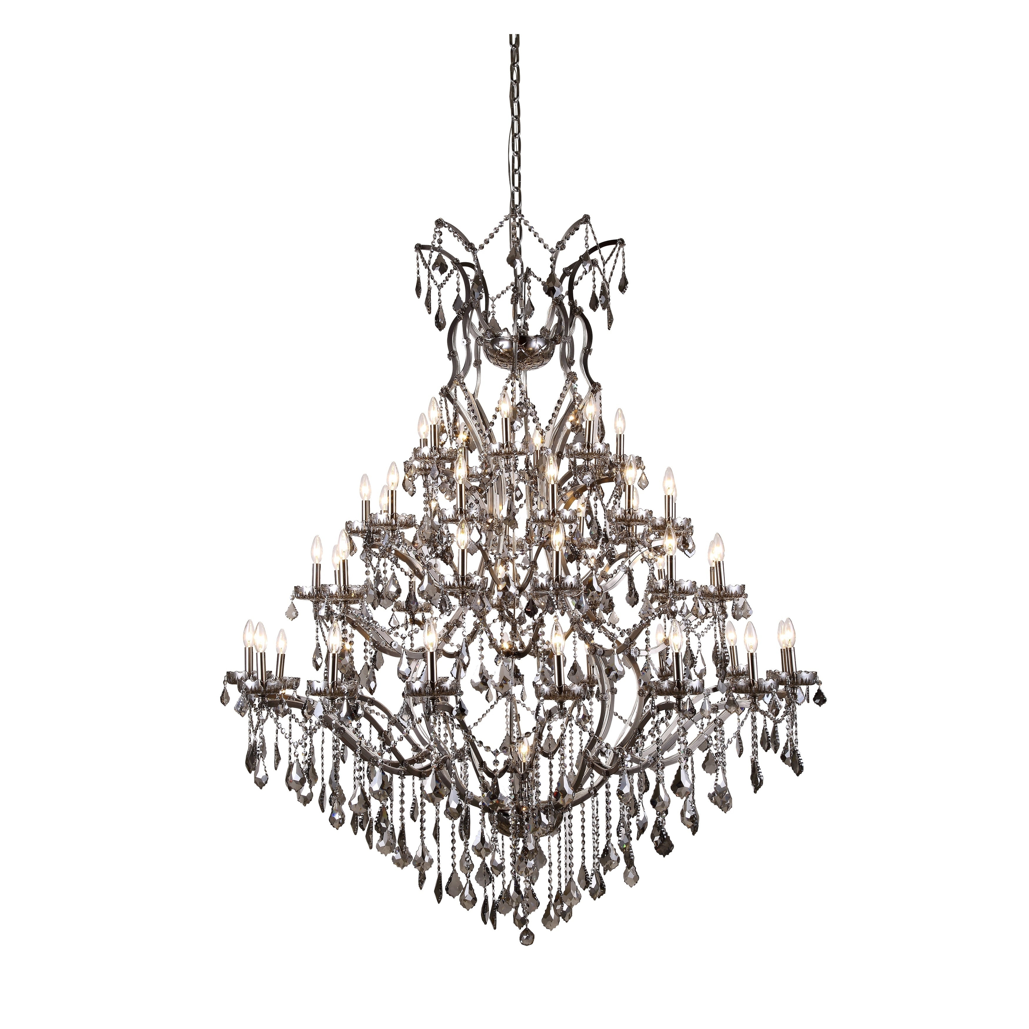 Royce Edge 49 light Raw Steel Chandelier - raw steel royal cut silver shade (grey) crystals - Chandeliers For Bedrooms by Overstock.com