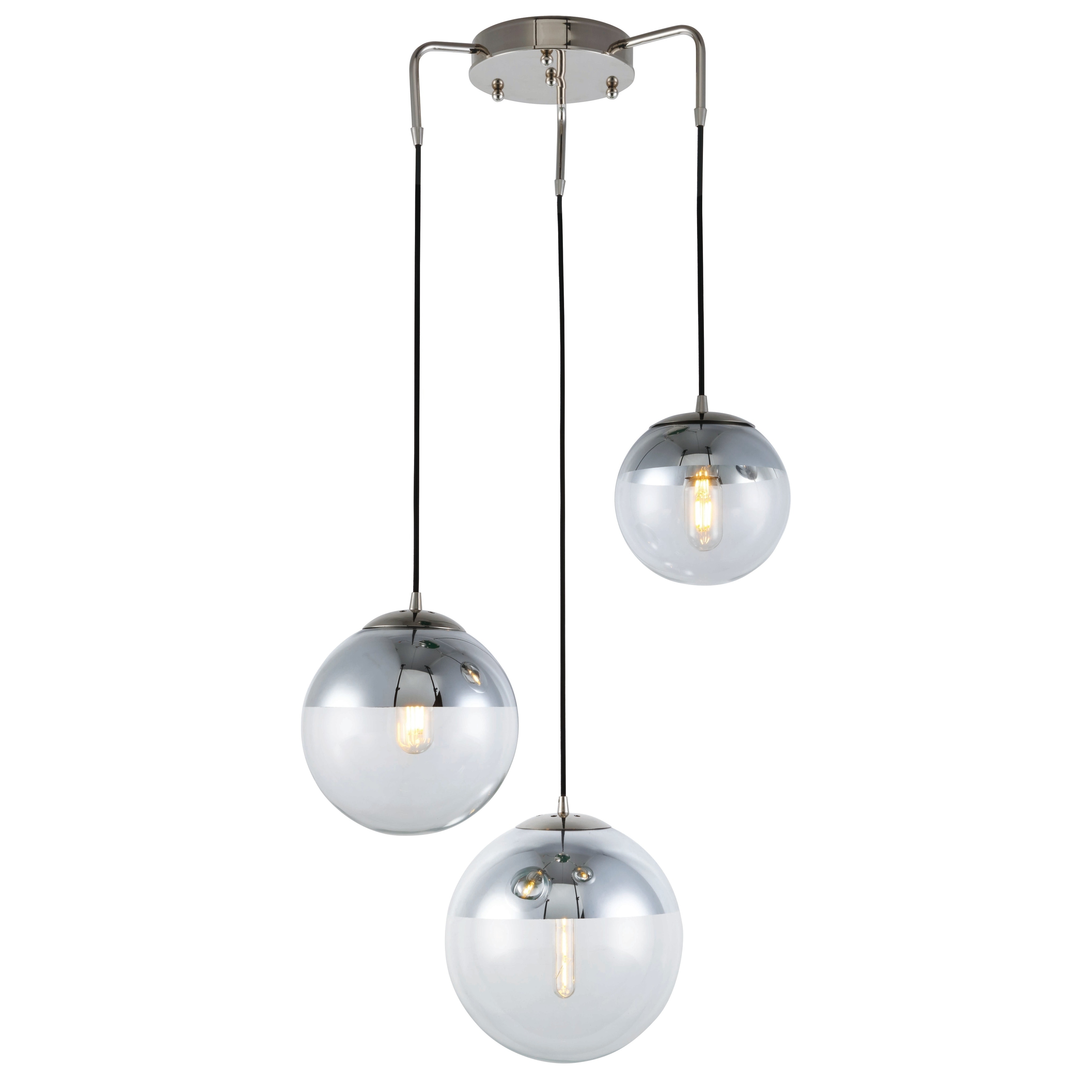 Royce Edge 3-Light Polished Nickel Chandelier (Polished Nickel) - Chandeliers For Bedrooms by Overstock.com