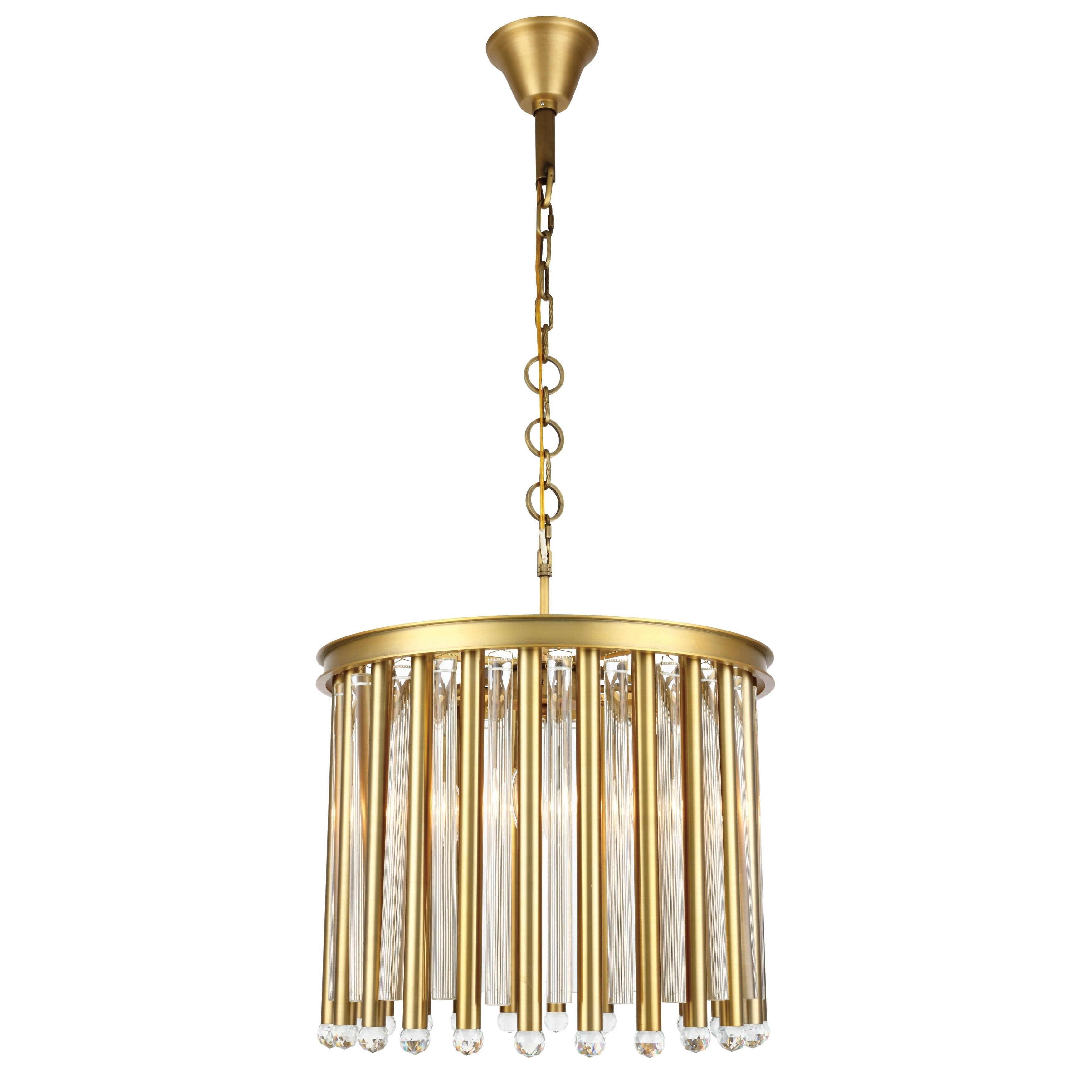 Royce Edge 4-Light Burnished Brass Chandelier - burnished brass (royal cut clear crystals) (burnished brass (royal cut clear crystals)) - Chandeliers For Bedrooms by Overstock.com