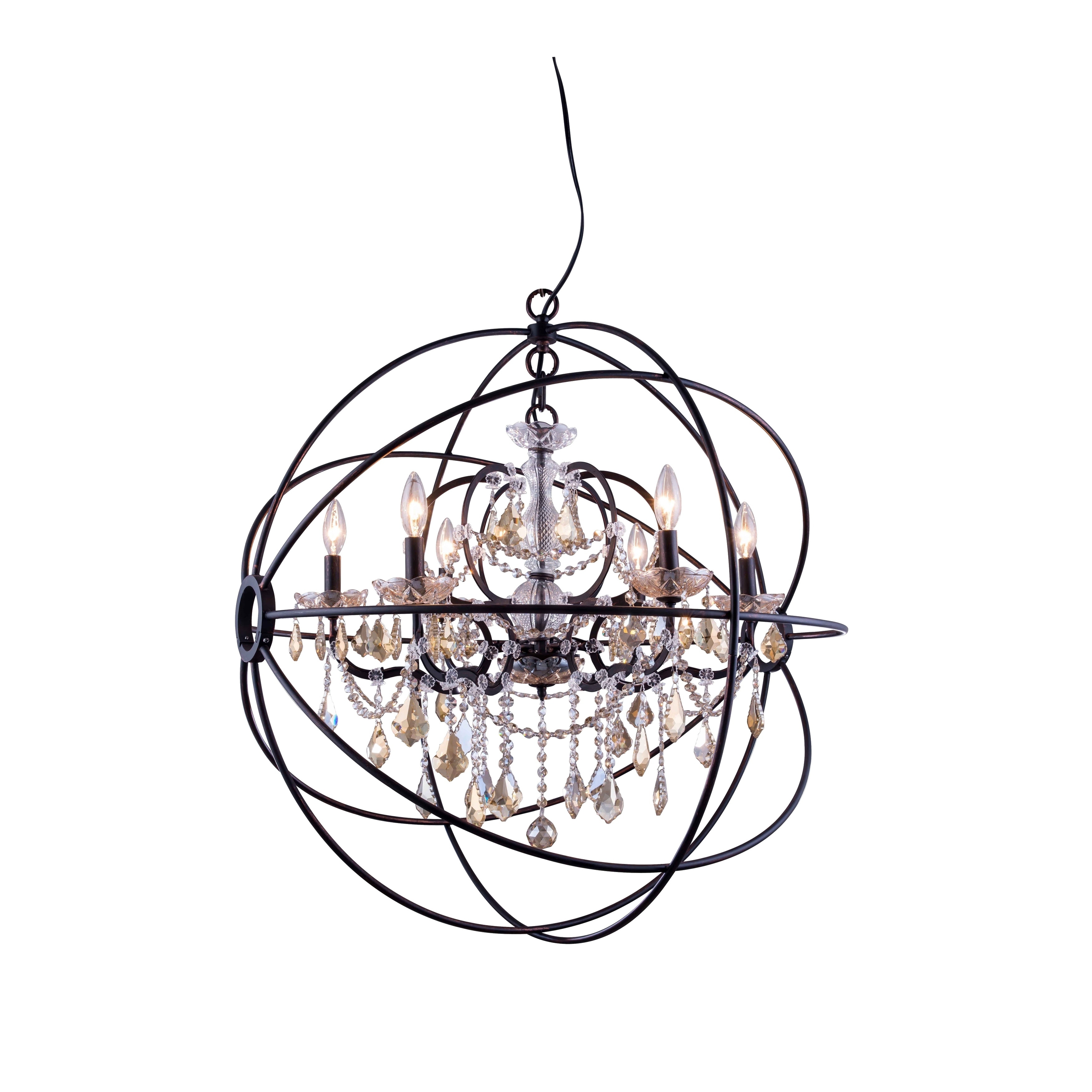 Royce Edge 6 light Dark Bronze Chandelier - dark bronze royal cut ...