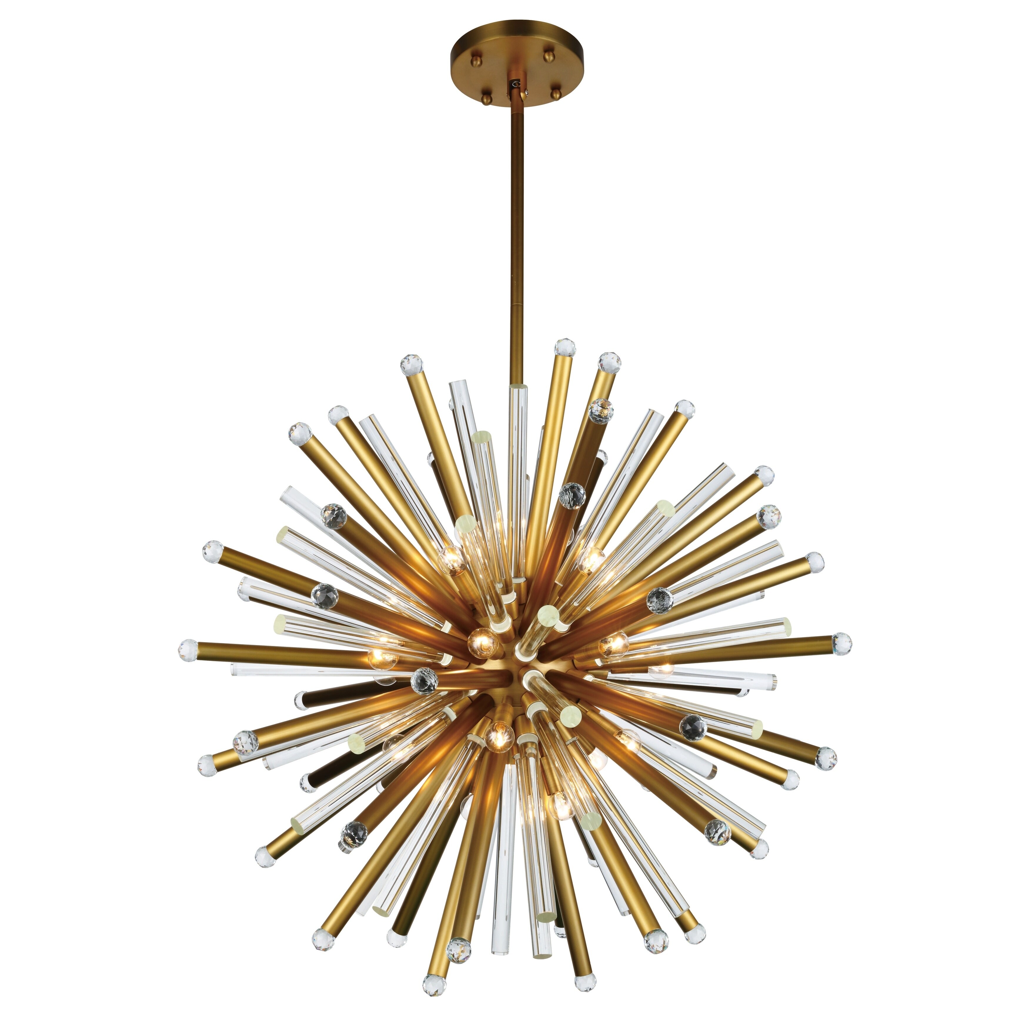 Royce Edge 21-Light Burnished Brass Chandelier - burnished brass (royal cut clear crystals) (burnished brass (royal cut clear crystals)) - Chandeliers For Bedrooms by Overstock.com