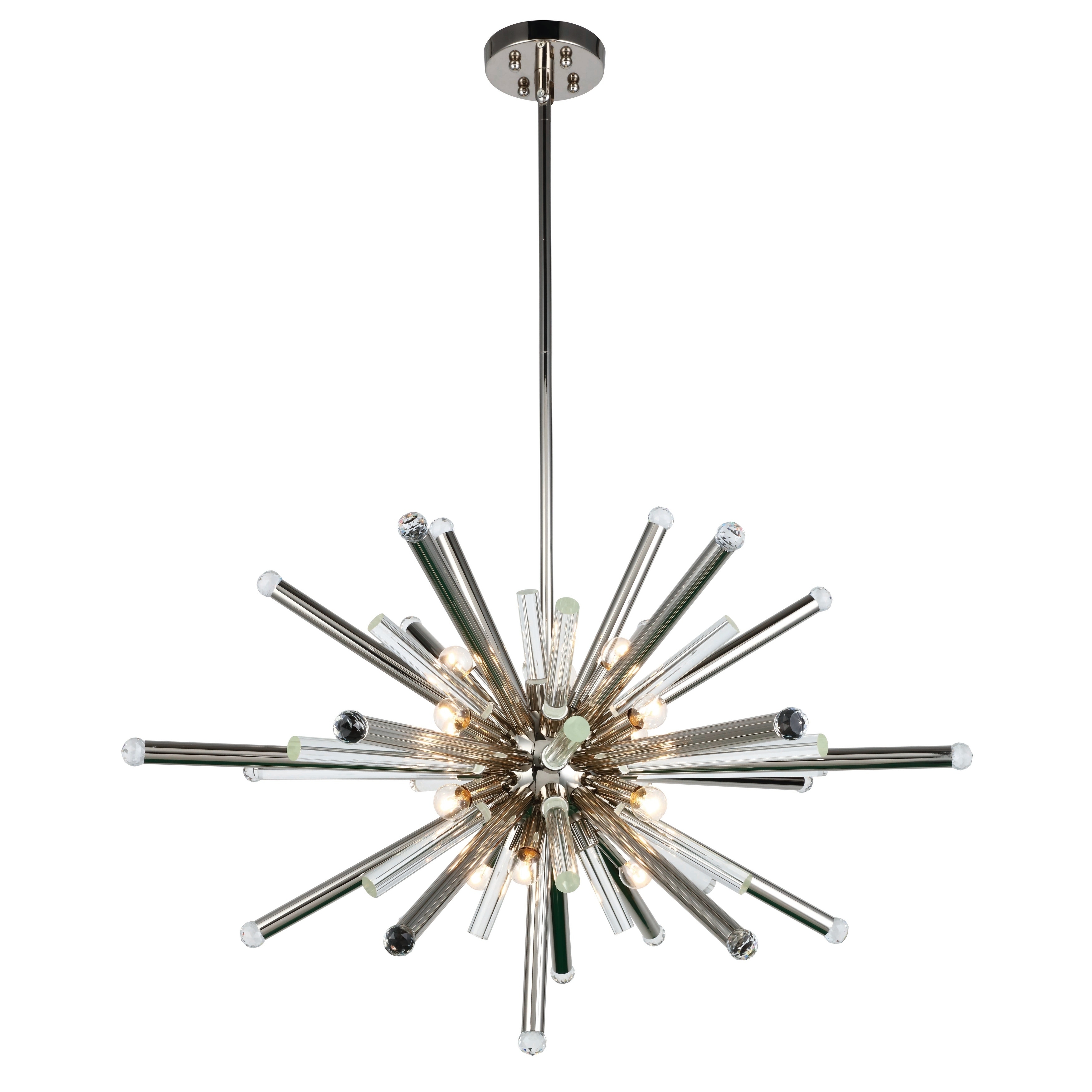Royce Edge 14-Light Polished Nickel Chandelier - polished nickel (royal cut clear crystals) (polished nickel (royal cut clear crystals)) - Chandeliers For Bedrooms by Overstock.com