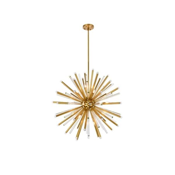 Royce Edge 21-Light Burnished Brass Chandelier - burnished brass (royal cut  clear crystals) - Bed Bath & Beyond - 20228544