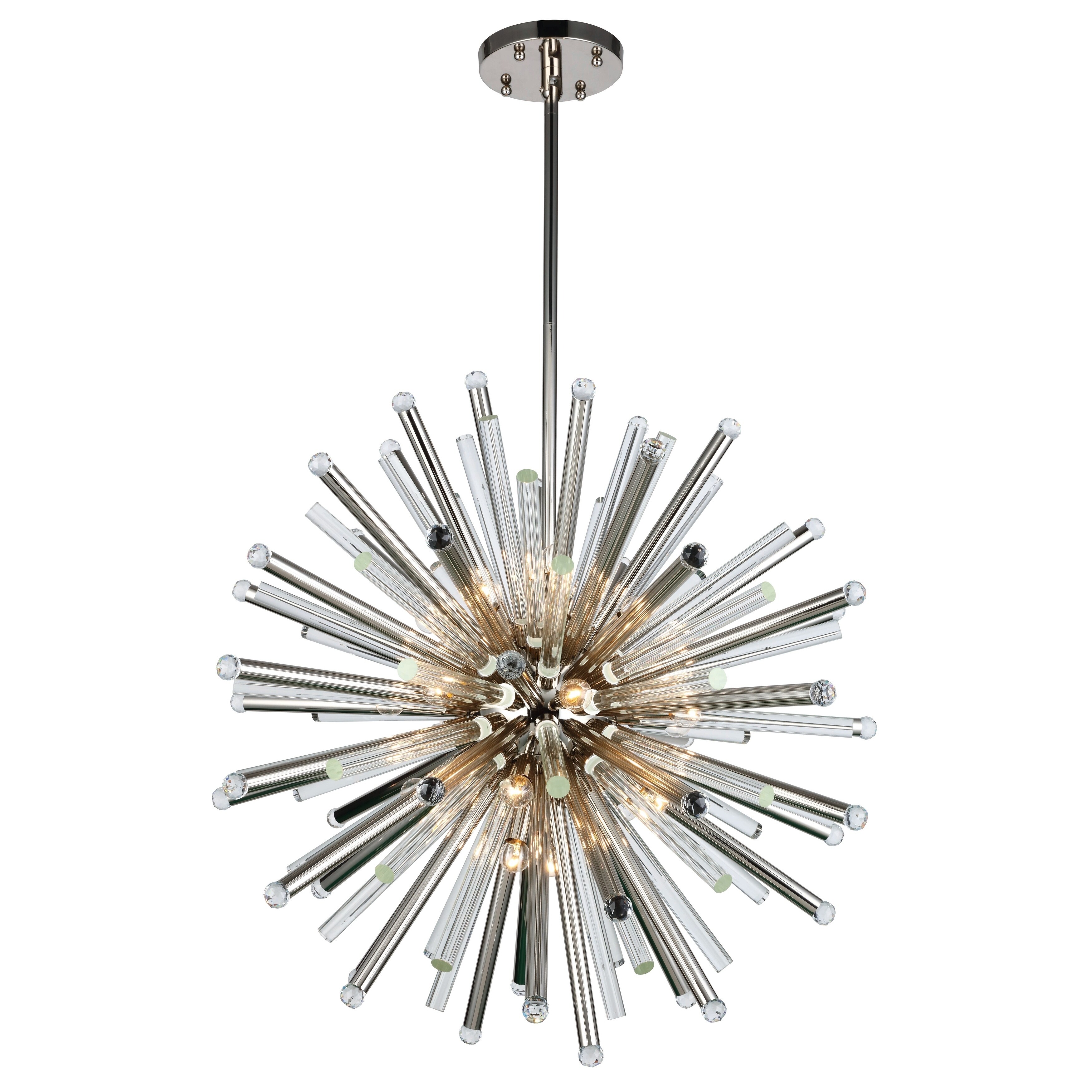 Royce Edge 21-Light Polished Nickel Chandelier (polished nickel (royal cut clear crystals)) - Chandeliers For Bedrooms by Overstock.com