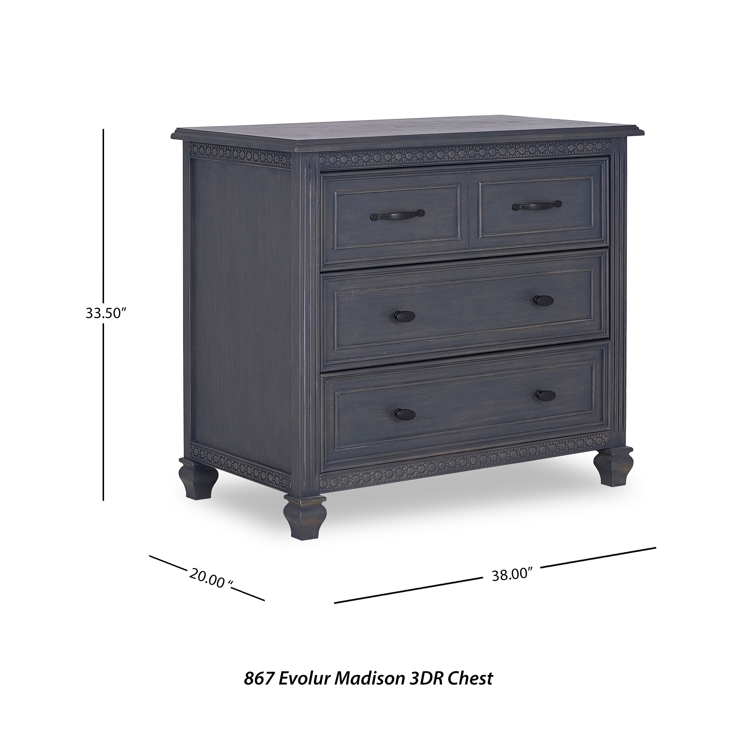 evolur madison double dresser weathered grey