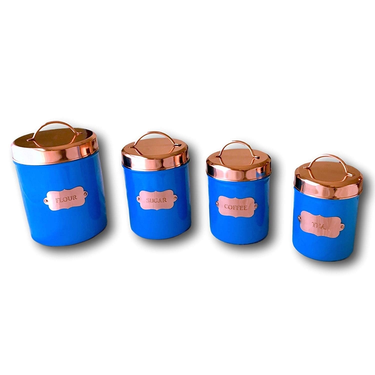 Copper Kitchen Food Canister Set of 4 by Kauri Design - Bed Bath & Beyond -  20229173