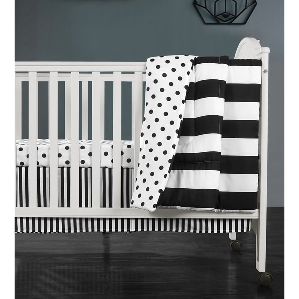 black and white polka dot crib bedding