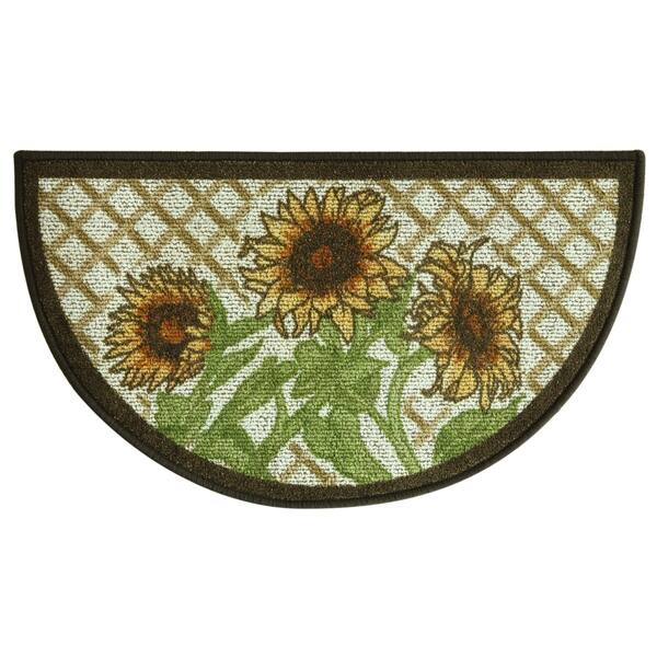 Shop Classic Berber Sunflower Frame Kitchen Rug By Bacova Free