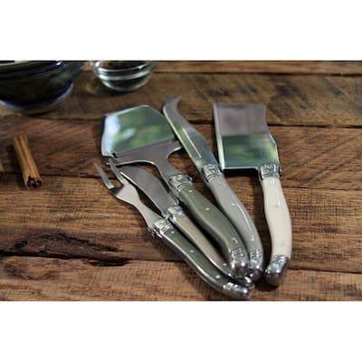 French Home 5 Piece Laguiole "Mist" Cheese Knife, Fork and Slicer Set