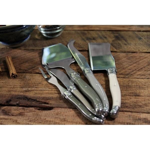 French Home 5 Piece Laguiole "Mist" Cheese Knife, Fork and Slicer Set