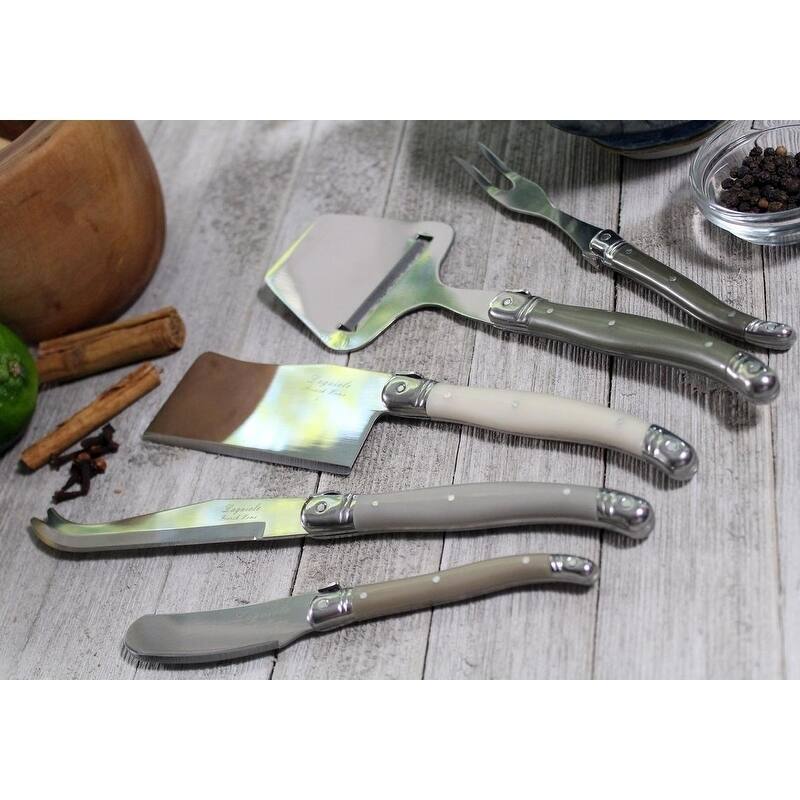 French Home 5 Piece Laguiole "Mist" Cheese Knife, Fork and Slicer Set