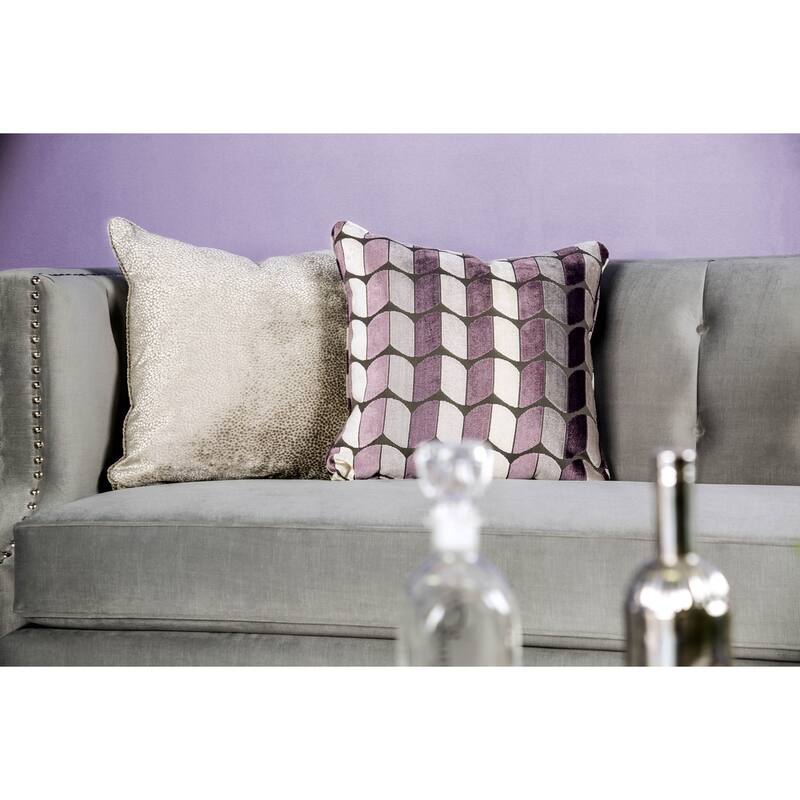 Nall Transitional Fabric Upholstered Tufted Back Tuxedo Arms Sofa by Furniture of America