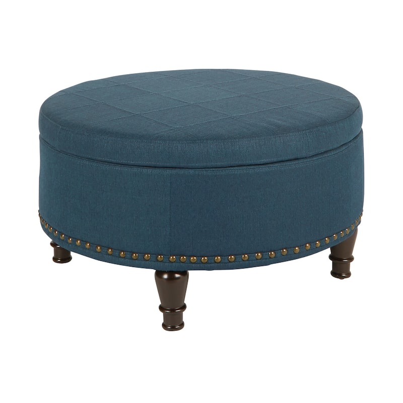 Copper Grove Strawflower Round Storage Ottoman