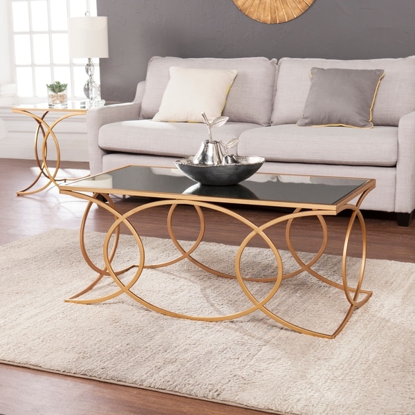Harper Blvd Milani Gold Geometric Tail Table W Mirrored Harper Blvd Milani Gold Geometric Tail Table W Mirrored Top