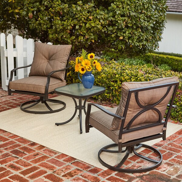 Hanover Palm Bay 3-Piece Swivel Chat Set
