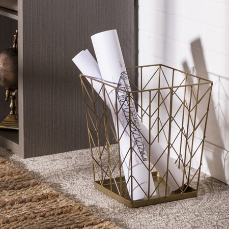 Shop Honey Can Do Coastal Collection Decorative Trash Can Bronze