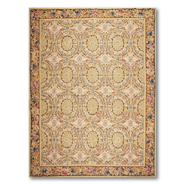 Art Deco Style Asmara Needlepoint Aubusson Area Rug - multi