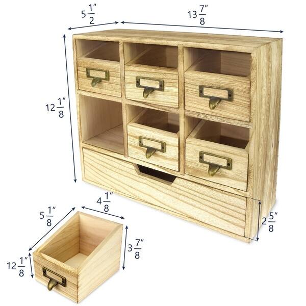 Shop Ikee Design Natural Wood Color Wood Desktop Organizer Drawer