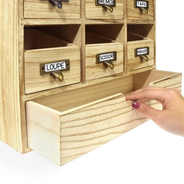 Shop Ikee Design Natural Wood Color Wood Desktop Organizer Drawer