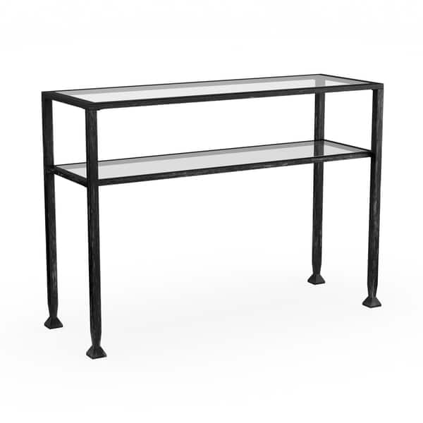 Shop Carbon Loft Glenn Distressed Black Metal Sofa Table On Sale