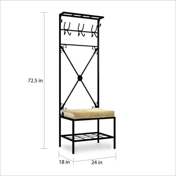 Bugleweed Black Metal Coat Rack Bench Bed Bath & Beyond 20234876