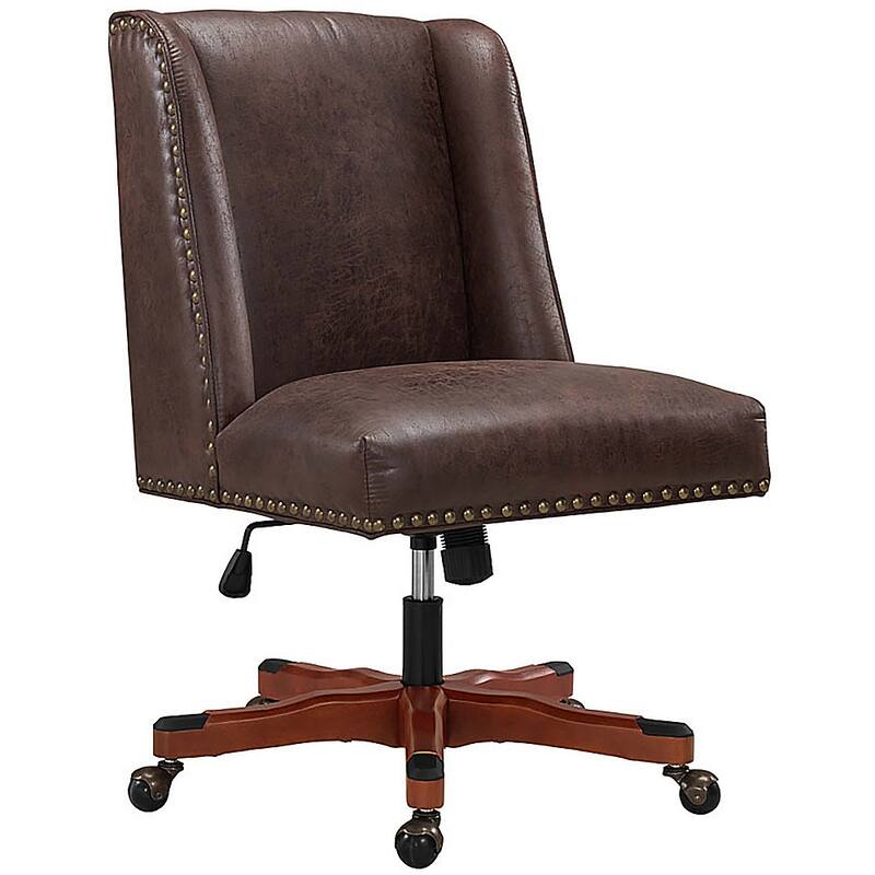 Violet Home Office Swivel Chair - Faux Leather Brown