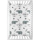 preview thumbnail 1 of 1, Sweet Jojo Designs Blue White Watercolor Bear Mountain Collection Fitted Mini Portable Crib Sheet