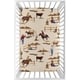 preview thumbnail 1 of 1, Sweet Jojo Designs Cowboy Western Wild West Collection Fitted Mini Portable Crib Sheet