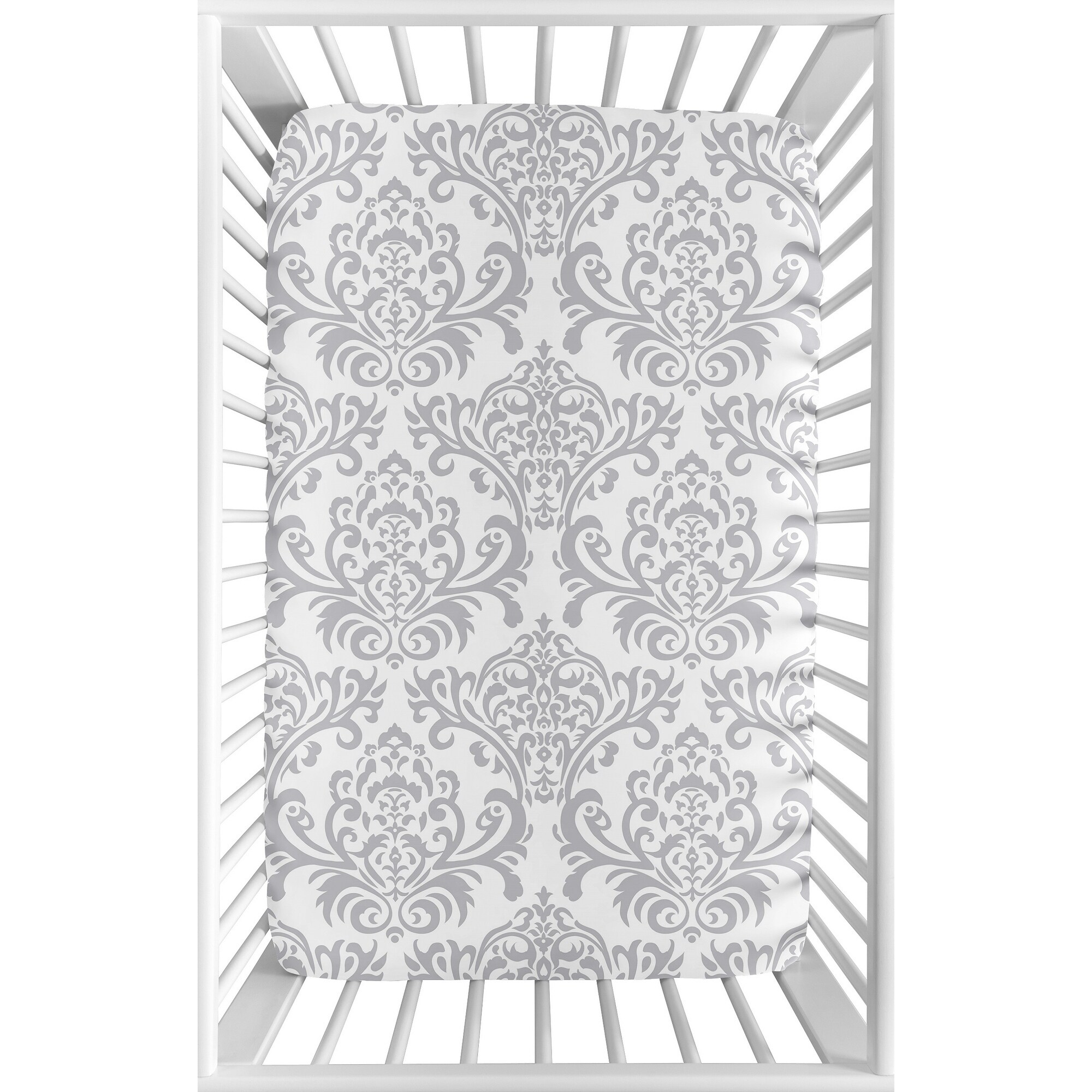 Shop Sweet Jojo Designs Gray And White Damask Elizabeth Collection