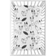 preview thumbnail 1 of 1, Sweet Jojo Designs Black and White Woodland Fox Collection Fitted Mini Portable Crib Sheet