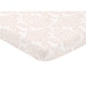 preview thumbnail 2 of 1, Sweet Jojo Designs Blush Pink and White Damask Amelia Collection Fitted Mini Portable Crib Sheet