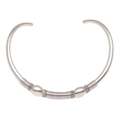 NOVICA Handmade Sterling Silver Bubble Queen Necklace (Indonesia) - 8' x 10'