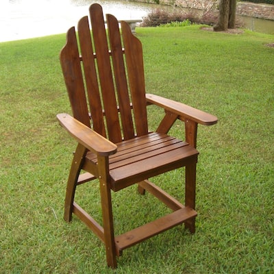 International Caravan Wood Adirondack Bar Chair