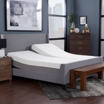 Blissful Nights 12-inch Copper Infused Memory Foam Mattress and Adjustable Bed Set