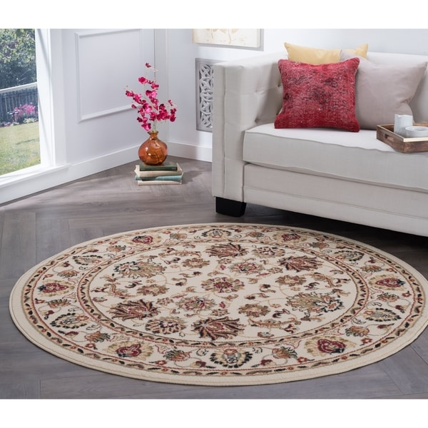 Shop Alise Rugs Hamilton Traditional Oriental Round Area Rug - On Sale - Free Shipping Today ...