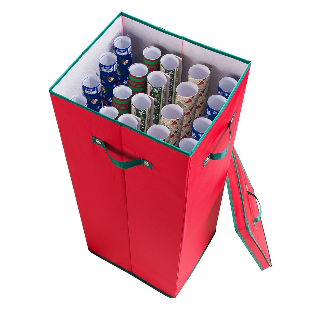 Wrapping Paper Organizer - Holds 20 Rolls Of 30-inch Christmas Or 