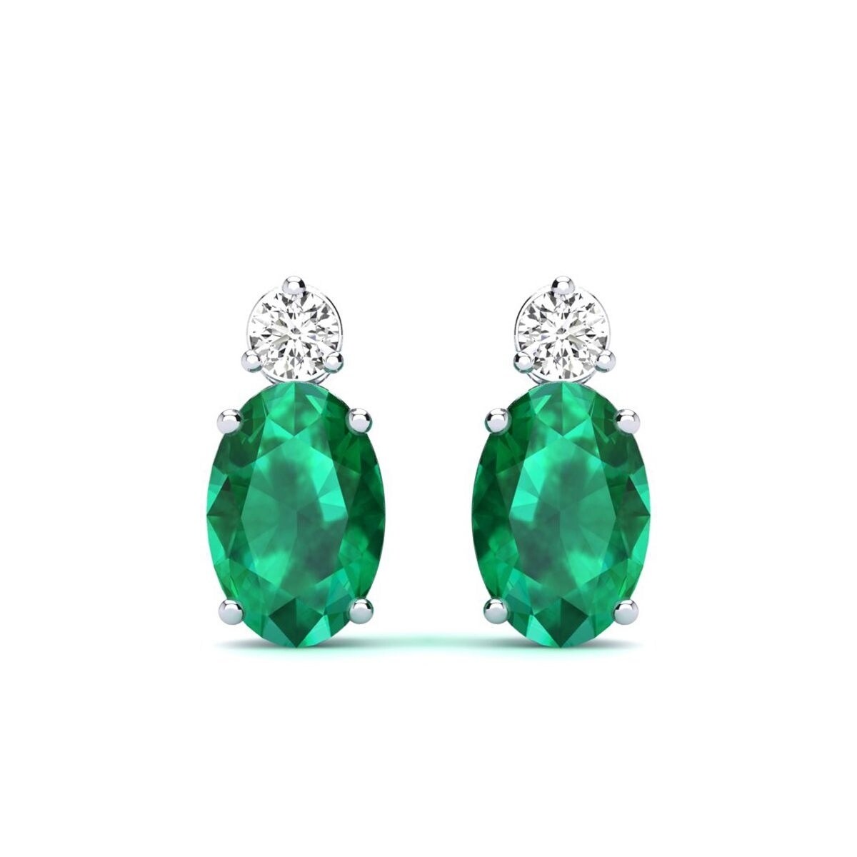 14K Yellow Gold 1.60 Ct Oval 7x5mm Green Peridot Stud Earrings