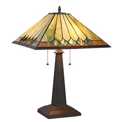 Tiffany Style 2-light Blackish Bronze Table Lamp